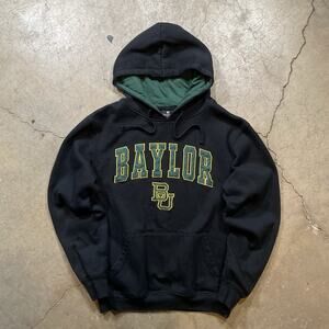 Vintage Baylor Bears Colorblock NCAA Logo Athletic Pullover Hoodie - S